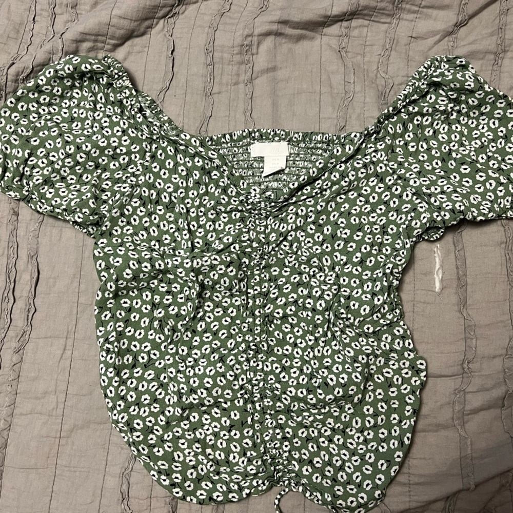 Floral Green crop top